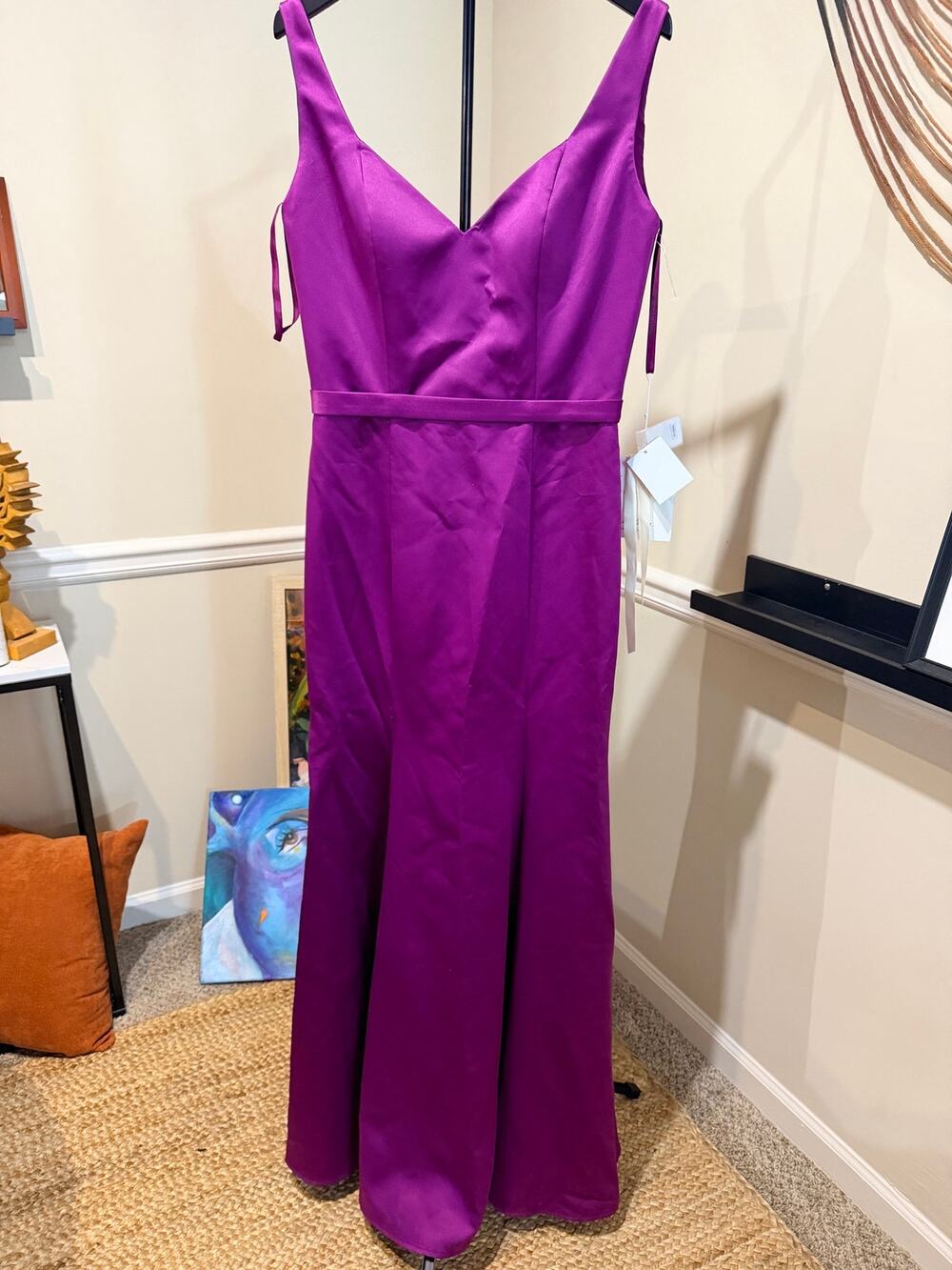Morilee fuchsia tulip dress nwi plunge back M